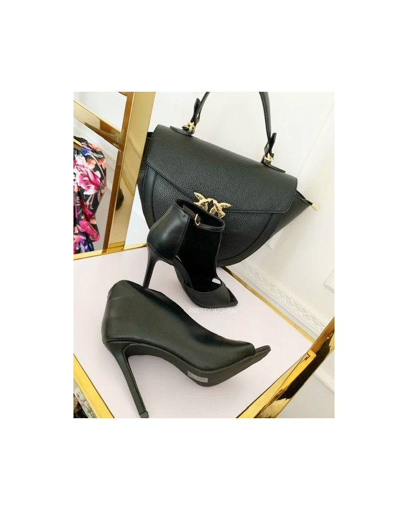 EFEKTOWNE SANDAŁKI BOTKI CZARNE 