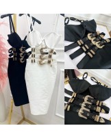 BANDAŻOWA SUKIENKA ▪️CZARNA PASKI 