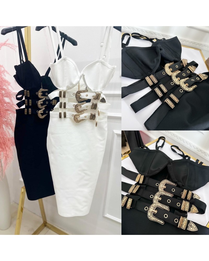 BANDAŻOWA SUKIENKA ▪️CZARNA PASKI 