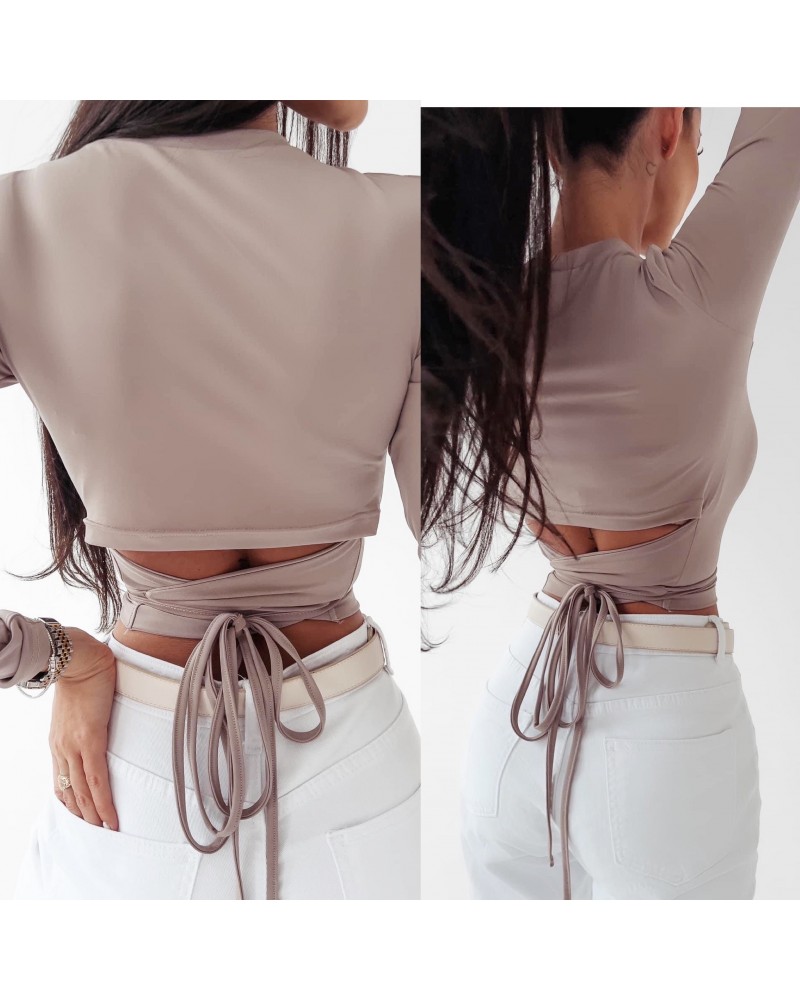 BLUZKA z WIĄZANIEM ▪️FRANCES BEŻOWA 