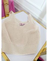 SZYDEŁKOWY TOP ▪️beżowy czarny róż 