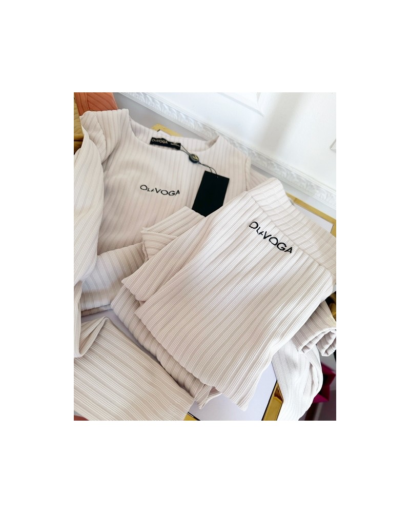 LEGGINSY  PRĄŻEK LUCIA   ▪️ BEŻOWE 