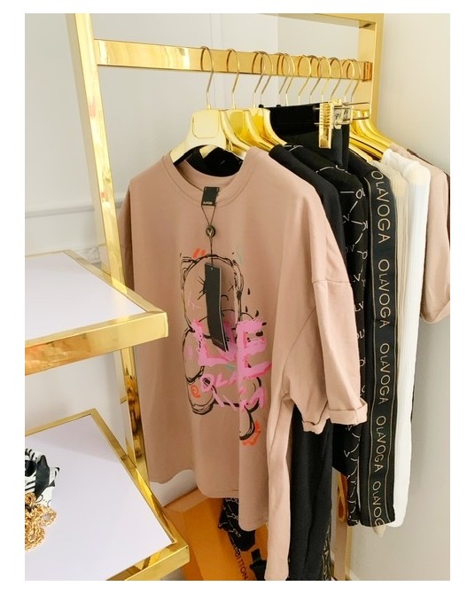 OVESIZOWY T▪️SHIRT BEAR beżowy 