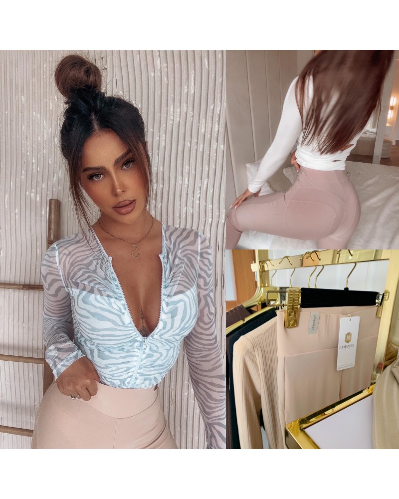 BEŻOWE LEGGINSY L.M ▪️