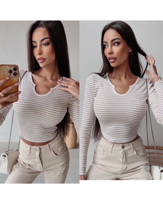 BLUZKA CASSI PASKI ▪️BEŻOWA 