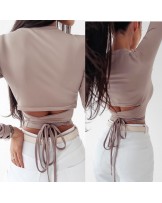 BLUZKA z WIĄZANIEM ▪️FRANCES BEŻOWA 