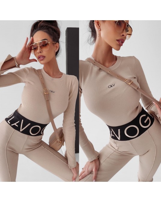 BLUZKA SUSAN PRĄŻEK  ▪️BEŻOWA 