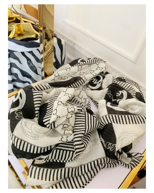 CZARNY szalik logomania 