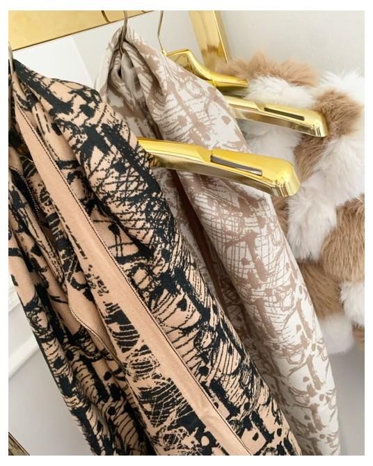 DWUSTRONNY  szal DIORR beżowy 