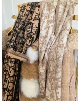 DWUSTRONNY  szal DIORR beżowy 