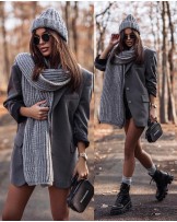 KOMPLET BEANIE HANDNAME ▪️SZARY