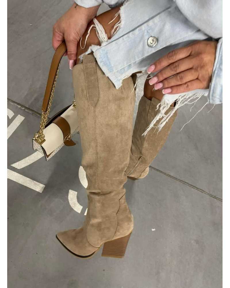 KOZAKI KOWBOJKI ▪️ZAMSZ BEZOWE