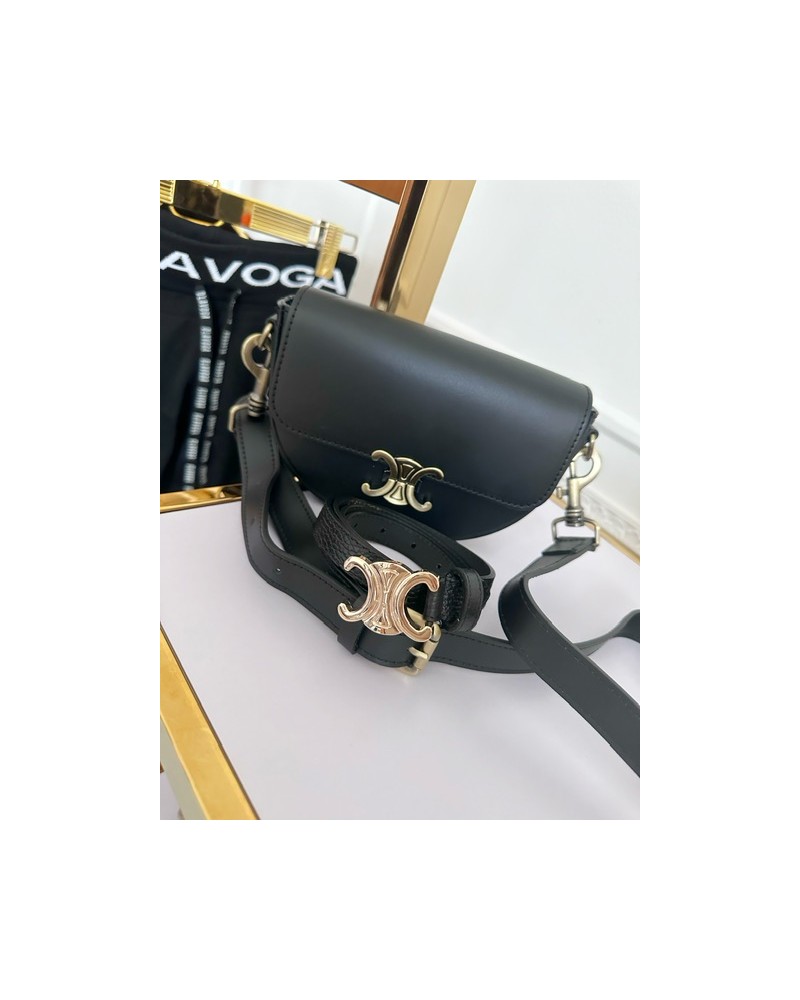 SKÓRZANA CZARNA TORBKA