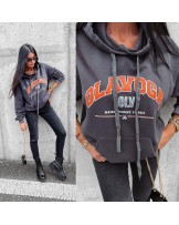 BLUZA Z KAPTUREM RANCII ▪️SZARA CIEMNA