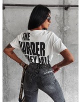 T▪️SHIRT z haftem VARTE ecru