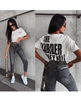 T▪️SHIRT z haftem VARTE ecru