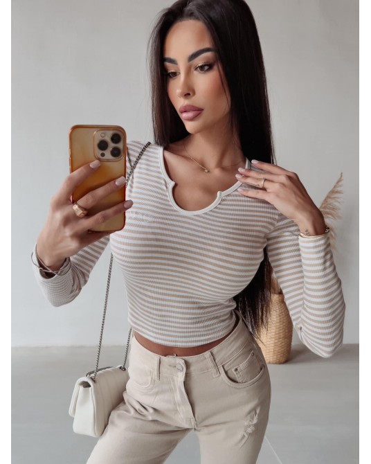 BLUZKA CASSI PASKI ▪️BEŻOWA 