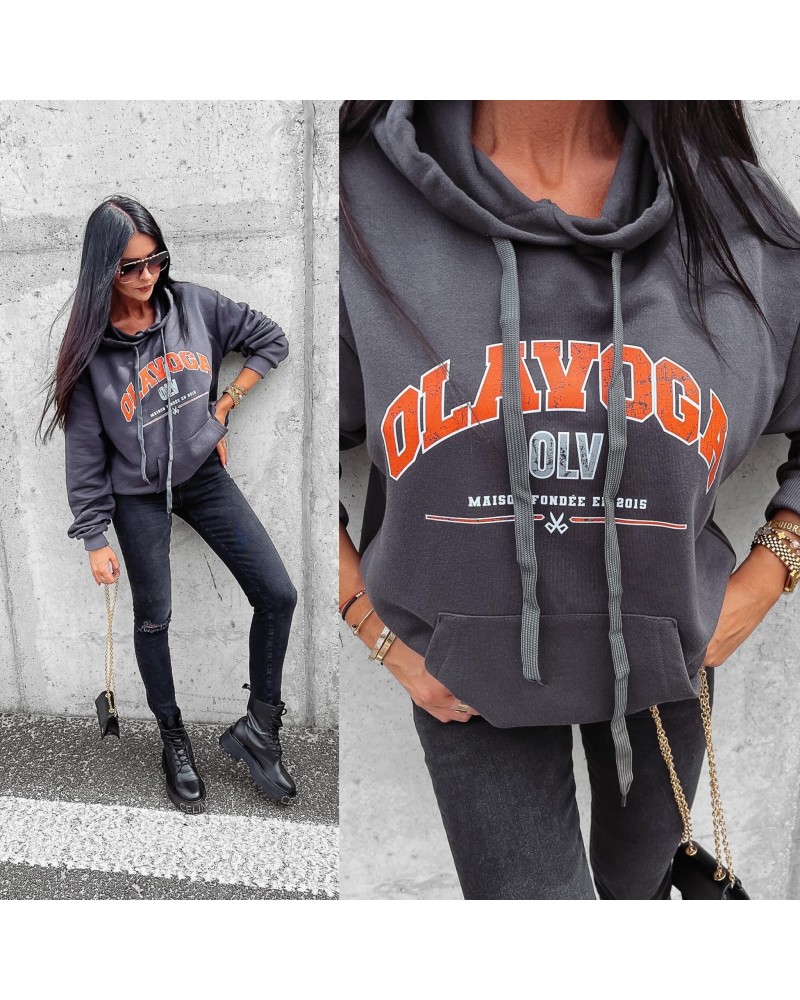 BLUZA Z KAPTUREM RANCII ▪️SZARA CIEMNA
