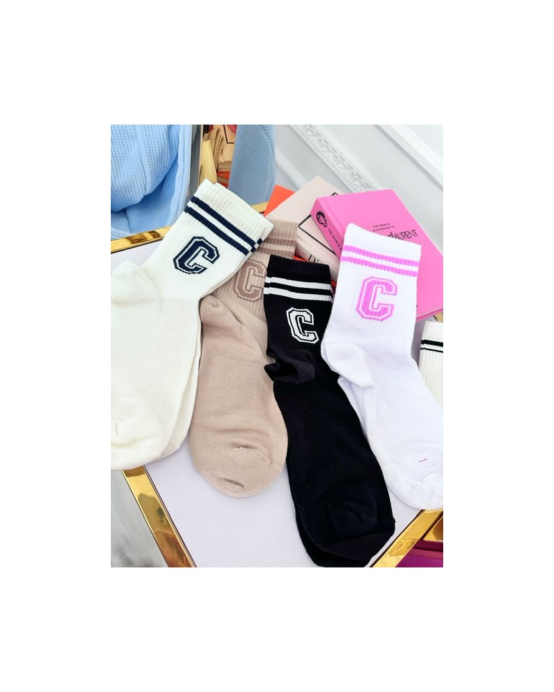 SKARPETY  C BIAŁE  Z RÓŻEM