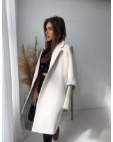 PŁASZCZ OVESIZE L.M ▪️JASNY BEŻ WEŁNIANY