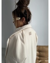 PŁASZCZ OVESIZE L.M ▪️JASNY BEŻ WEŁNIANY