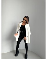 PŁASZCZ OVESIZE L.M ▪️ECRU  WEŁNIANY