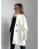 PŁASZCZ OVESIZE L.M ▪️ECRU  WEŁNIANY