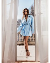 MARYNARKA W PASKI Z WIĄZANIEM ▪️Błękitna