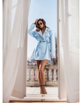 MARYNARKA W PASKI Z WIĄZANIEM ▪️Błękitna