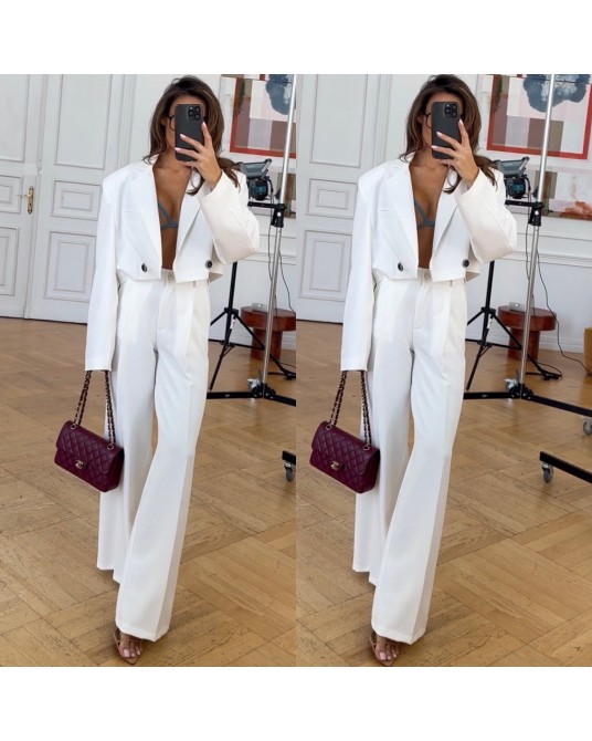 SPODNIE WHITE SZERSZA NOGAWKA ▪️WHITE