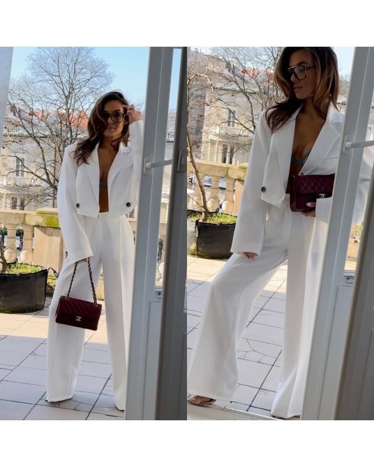 SPODNIE WHITE SZERSZA NOGAWKA ▪️WHITE