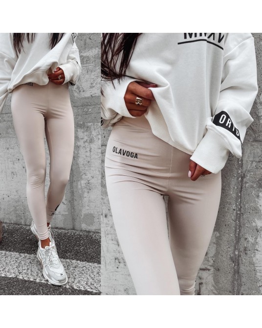 Legginsy z LAMPASEM SAGE ▪️BEZOWE