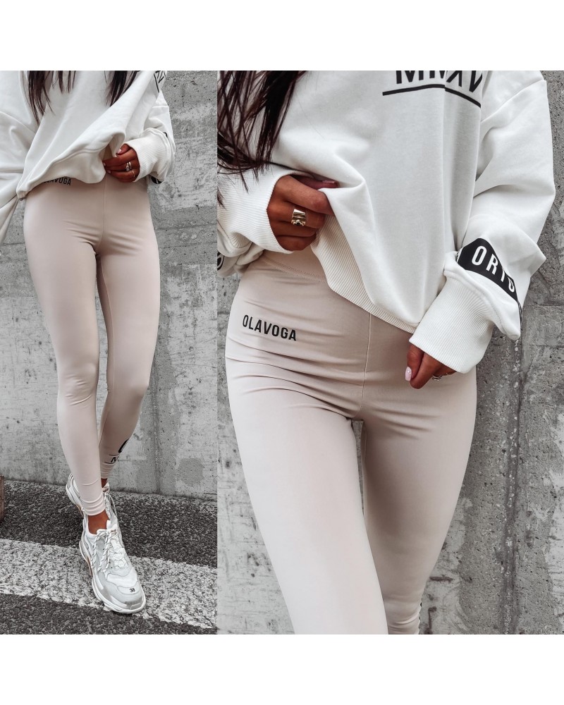 Legginsy z LAMPASEM SAGE ▪️BEZOWE