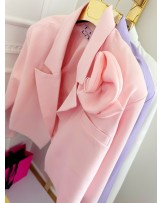 MARYNARKA ELLIE  Z RÓŻA SHORTS ▪️PUDROWY RÓŻ 