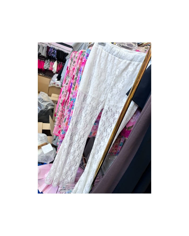 SPODNIE DZWONY KORONKA ▪️BIAŁE