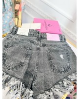 SPODENKI DENIM CZARNE  STRZEPIONE