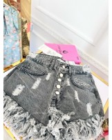 SPODENKI DENIM CZARNE  STRZEPIONE