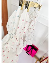 Bluzka hiszpanka ▪️z niebieskimi kwiatkami