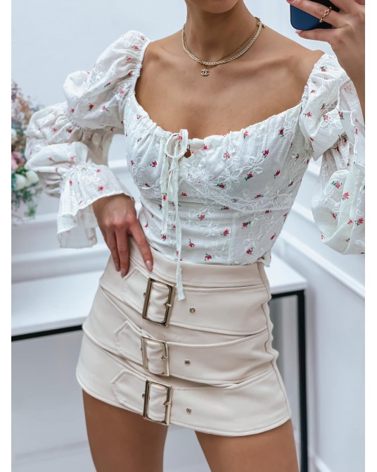 Bluzka hiszpanka ▪️z niebieskimi kwiatkami