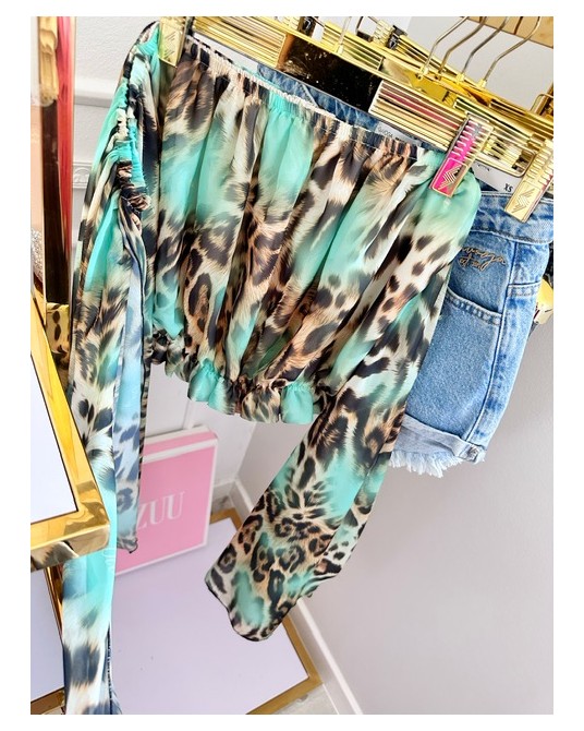 SZYFONOWA HISZPANKA PRINT  ▪️LUXURY  ZIELEŃ 