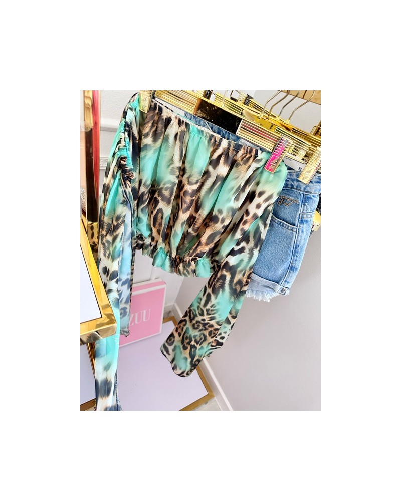 SZYFONOWA HISZPANKA PRINT  ▪️LUXURY  ZIELEŃ 