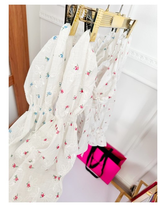 Bluzka hiszpanka ▪️z niebieskimi kwiatkami