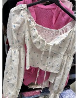 Bluzka hiszpanka ▪️z niebieskimi kwiatkami