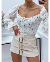 Bluzka hiszpanka ▪️z niebieskimi kwiatkami