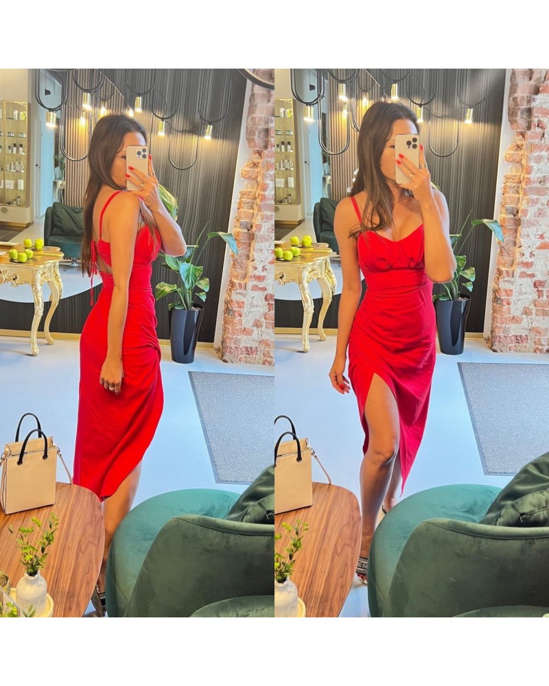 Sukienka Len ▪️Czerwona