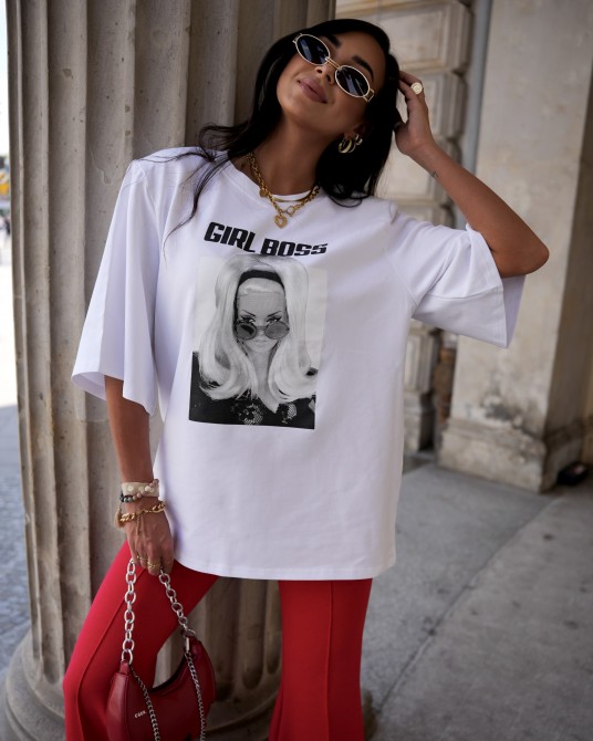 KOSZULKA GIRLL BOSS ▪️BIAŁA