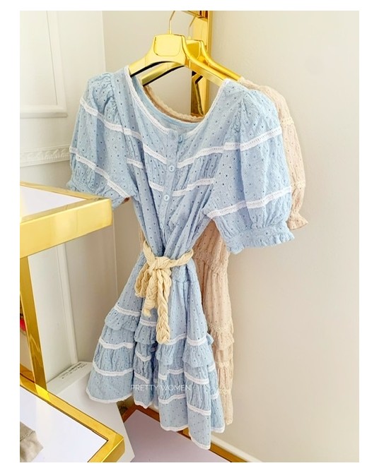 Sukienka AŻUROWO HAFTOWANA by o la la 