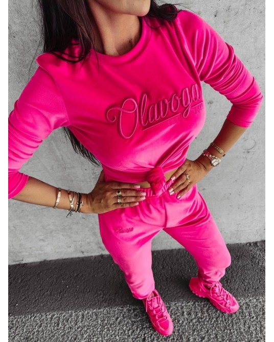 KOMPLET DAMSKI WELUROWY ▪️RÓŻOWY