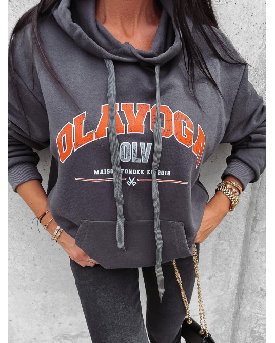 BLUZA Z KAPTUREM RANCII ▪️SZARA CIEMNA