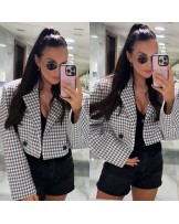 MARYNARKA VOUGE PEPITKA FASHION SZARA